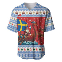 Sweden Viking Santa Christmas Baseball Jersey Funny Reindeer Norse Xmas - Wonder Print Shop