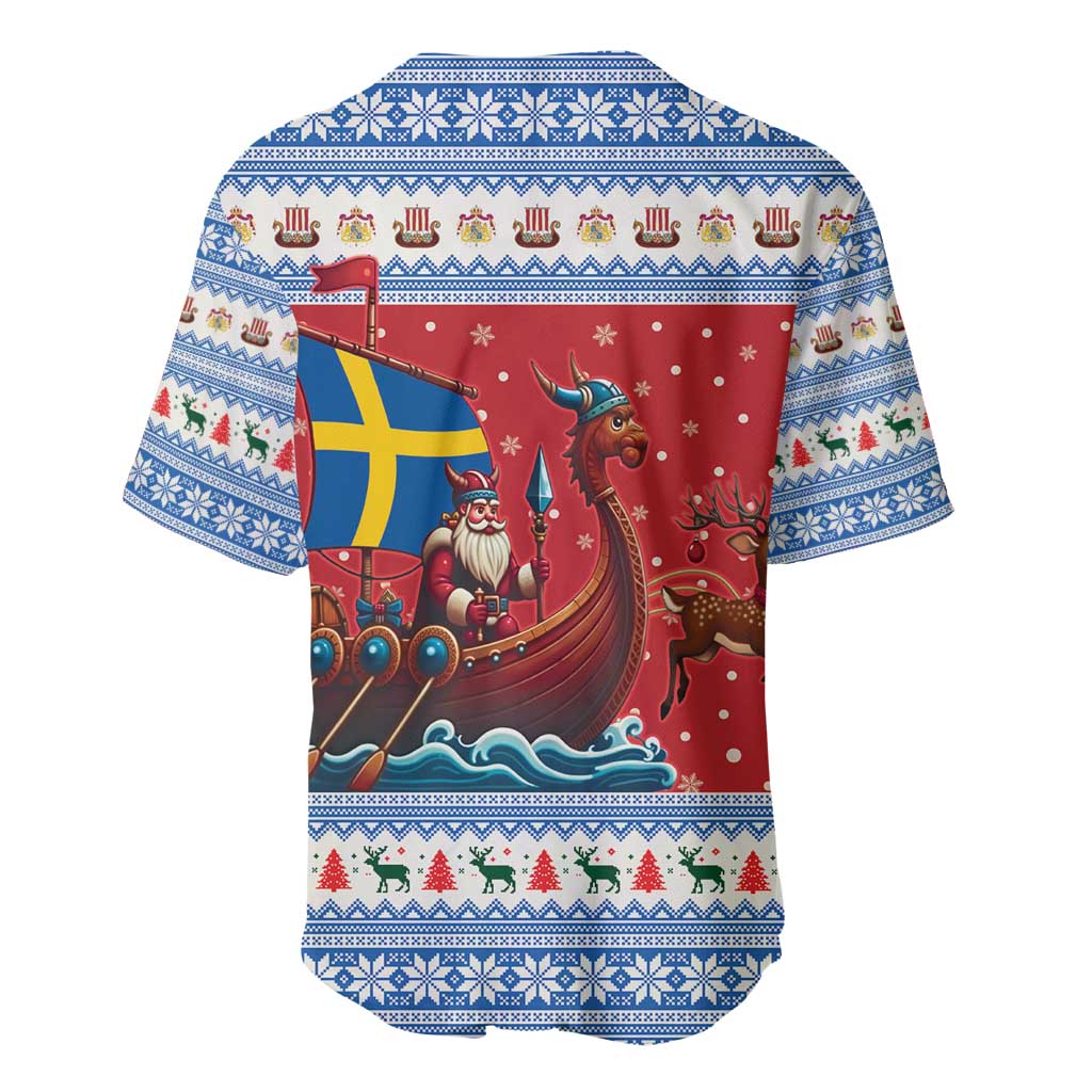 Sweden Viking Santa Christmas Baseball Jersey Funny Reindeer Norse Xmas - Wonder Print Shop