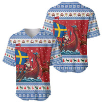 Sweden Viking Santa Christmas Baseball Jersey Funny Reindeer Norse Xmas - Wonder Print Shop