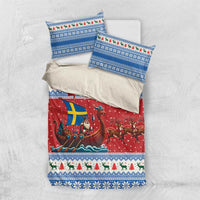 Sweden Viking Santa Christmas Bedding Set Funny Reindeer Norse Xmas - Wonder Print Shop