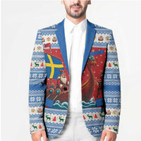 Sweden Viking Santa Christmas Blazer Funny Reindeer Norse Xmas - Wonder Print Shop