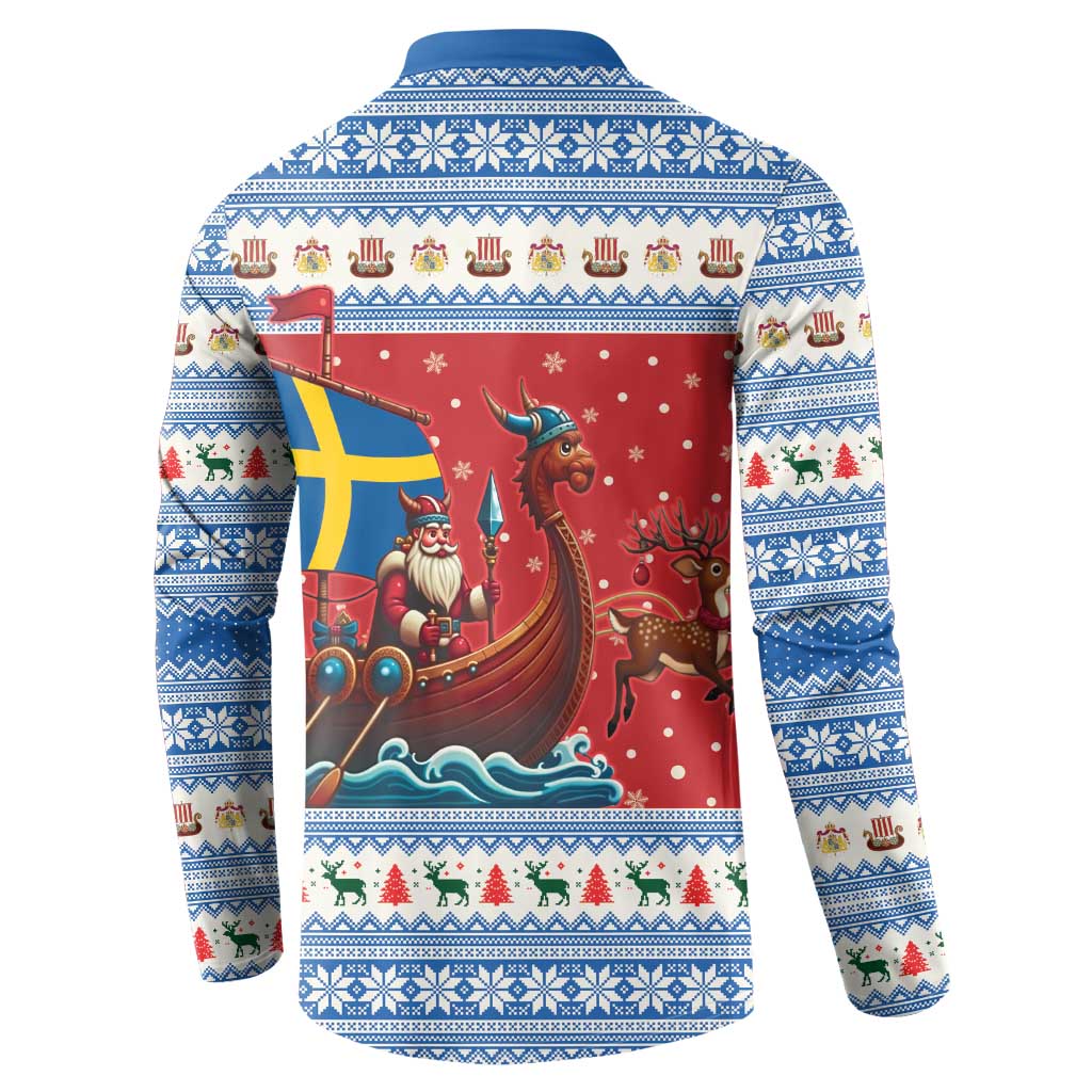 Sweden Viking Santa Christmas Button Sweatshirt Funny Reindeer Norse Xmas - Wonder Print Shop
