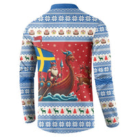 Sweden Viking Santa Christmas Button Sweatshirt Funny Reindeer Norse Xmas - Wonder Print Shop
