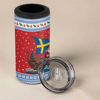 Sweden Viking Santa Christmas 4 in 1 Can Cooler Tumbler Funny Reindeer Norse Xmas - Wonder Print Shop
