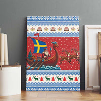 Sweden Viking Santa Christmas Canvas Wall Art Funny Reindeer Norse Xmas - Wonder Print Shop