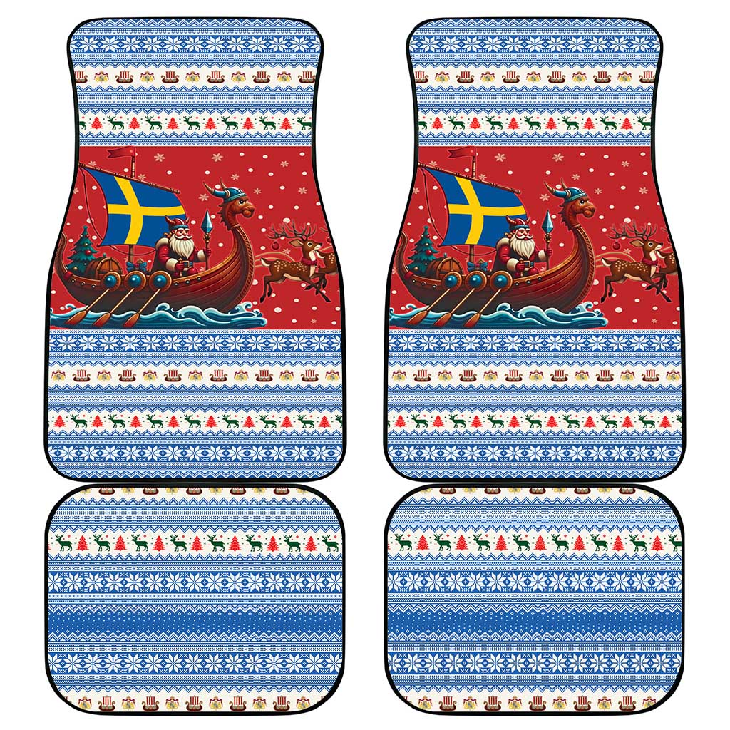 Sweden Viking Santa Christmas Car Mats Funny Reindeer Norse Xmas - Wonder Print Shop