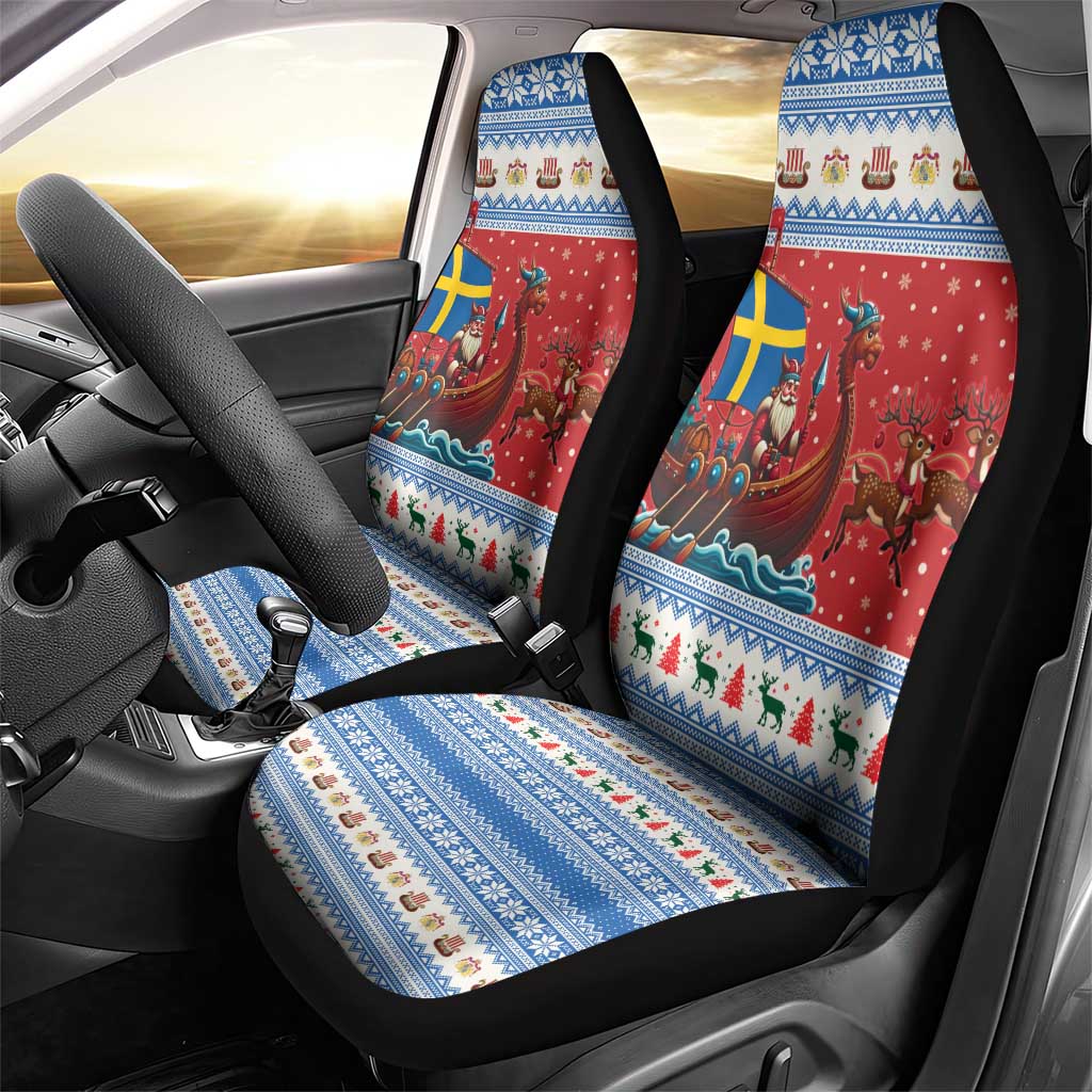 Sweden Viking Santa Christmas Car Seat Cover Funny Reindeer Norse Xmas - Wonder Print Shop