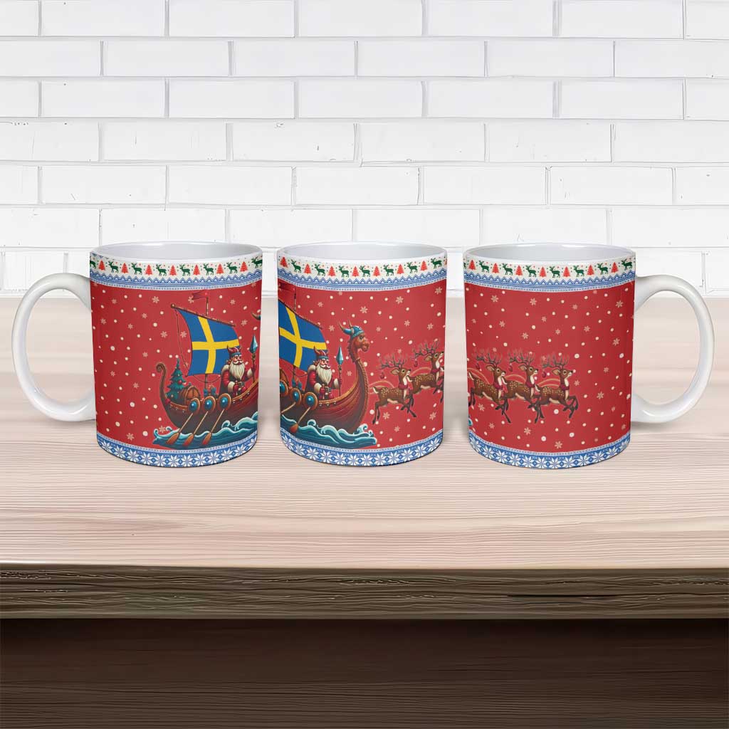 Sweden Viking Santa Christmas Ceramic Mug Funny Reindeer Norse Xmas - Wonder Print Shop