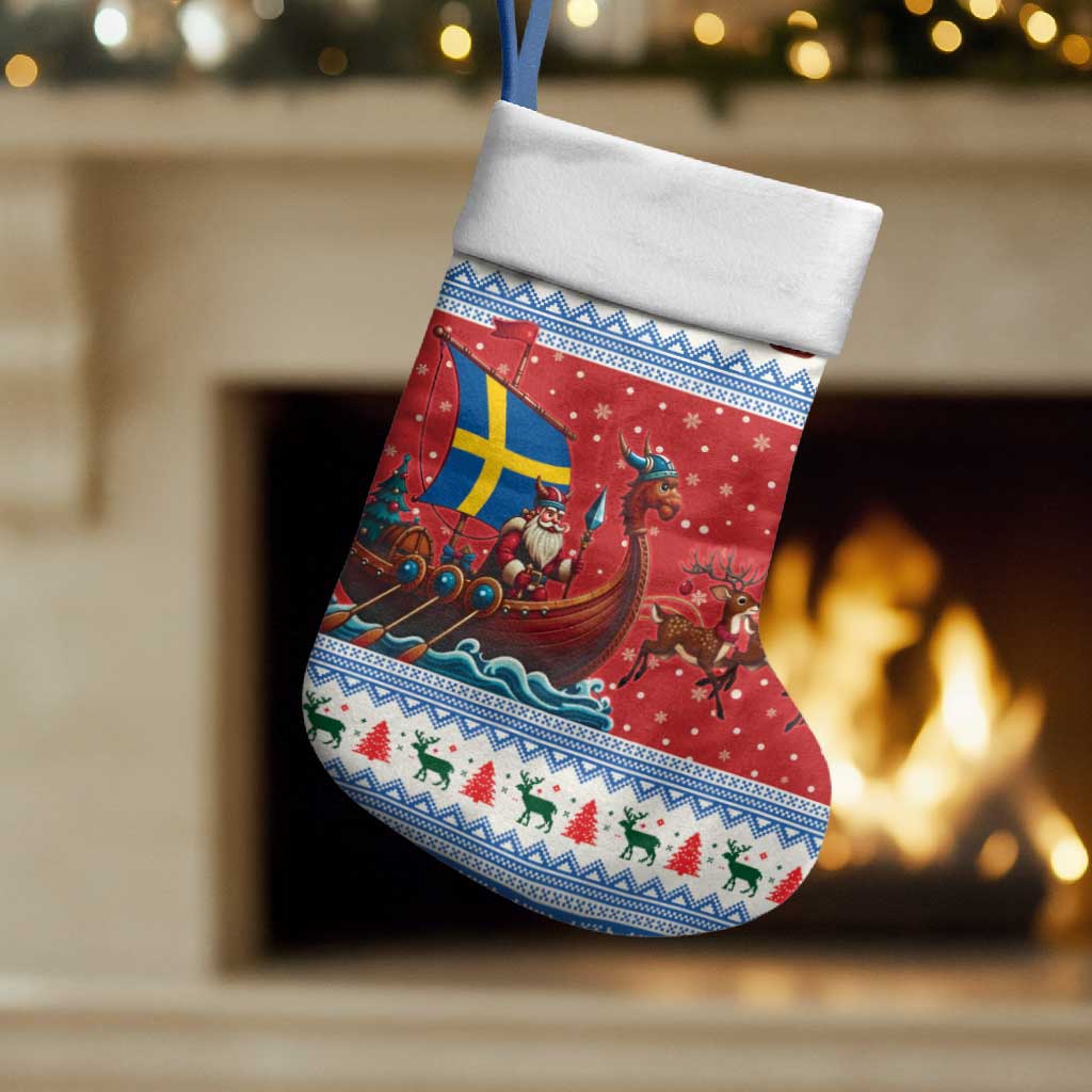 Sweden Viking Santa Christmas Stocking Funny Reindeer Norse Xmas - Wonder Print Shop