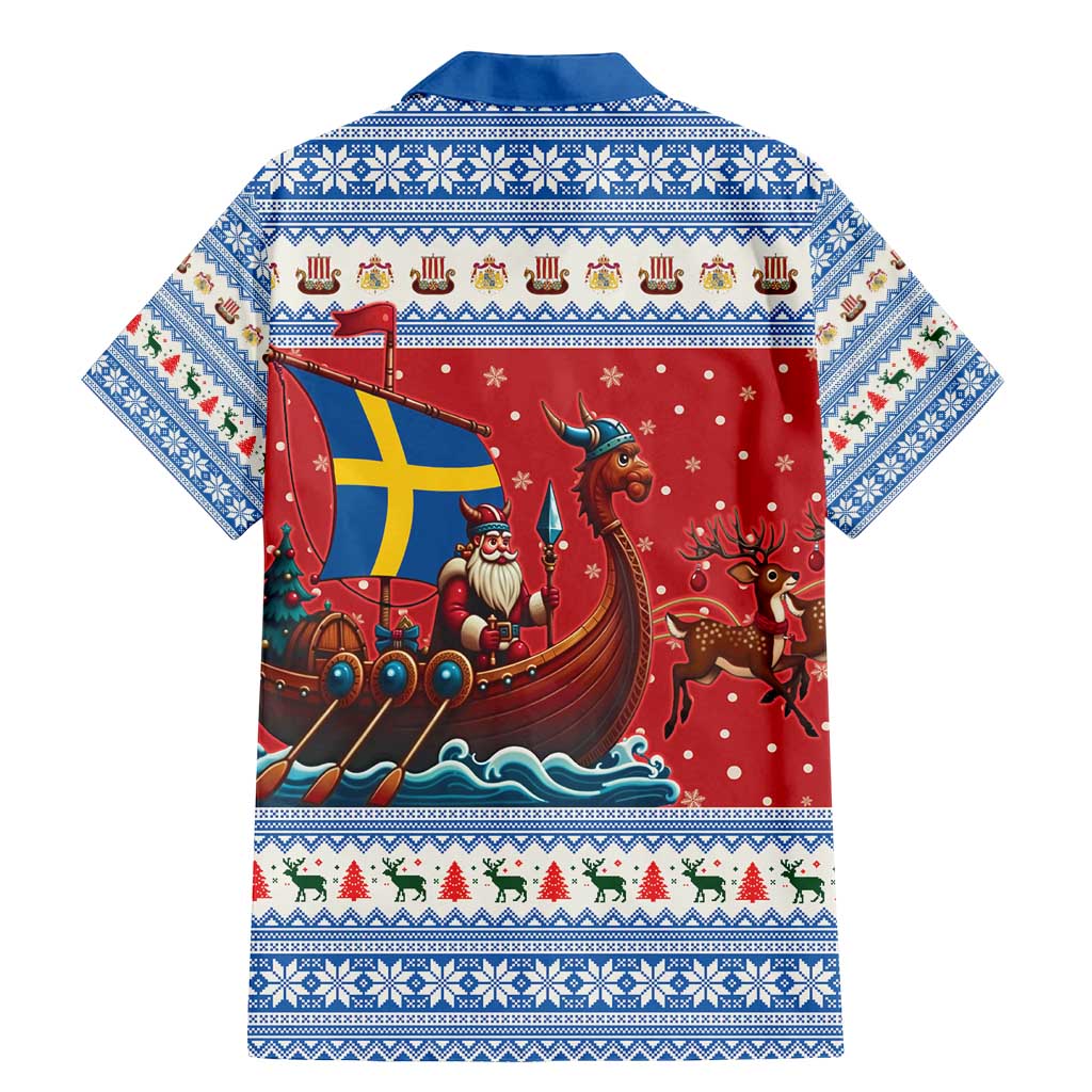 Sweden Viking Santa Christmas Family Matching Mermaid Dress and Hawaiian Shirt Funny Reindeer Norse Xmas - Wonder Print Shop