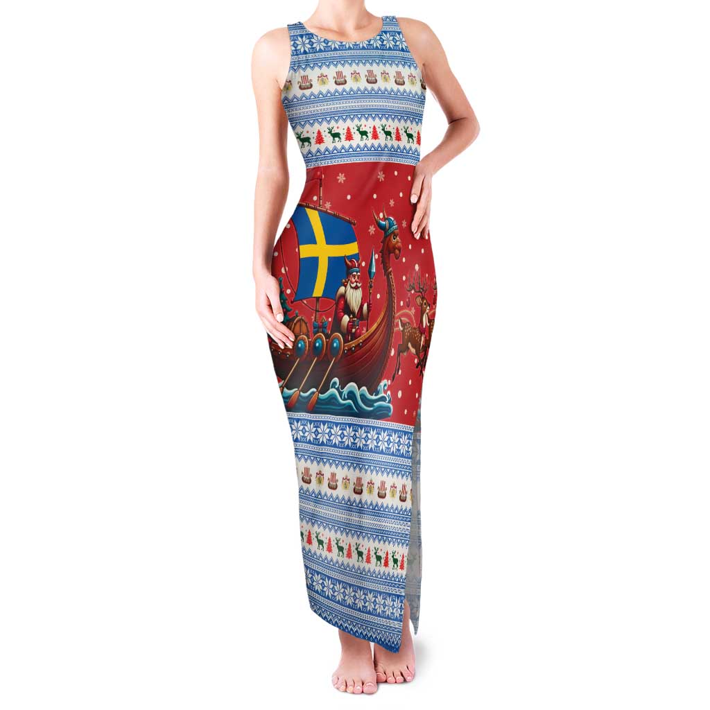 Sweden Viking Santa Christmas Family Matching Tank Maxi Dress and Hawaiian Shirt Funny Reindeer Norse Xmas - Wonder Print Shop