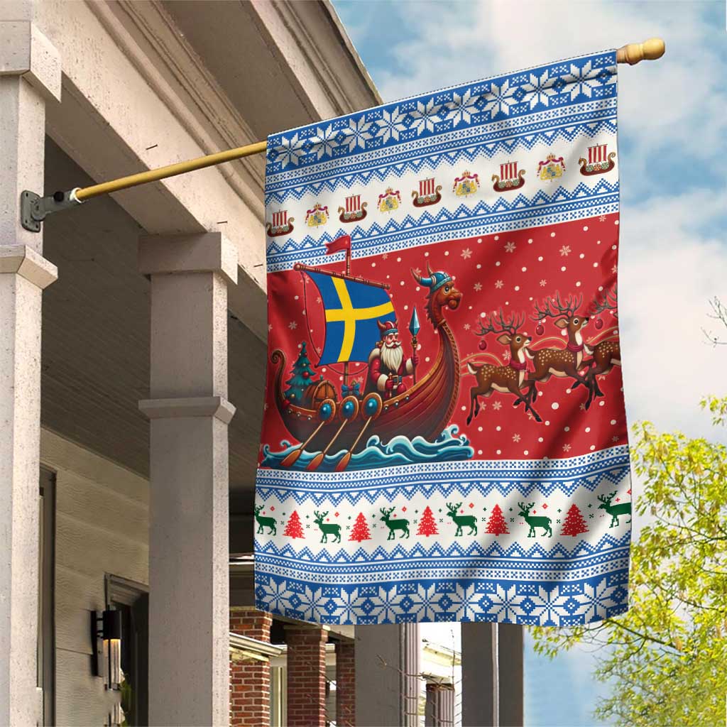 Sweden Viking Santa Christmas Garden Flag Funny Reindeer Norse Xmas - Wonder Print Shop