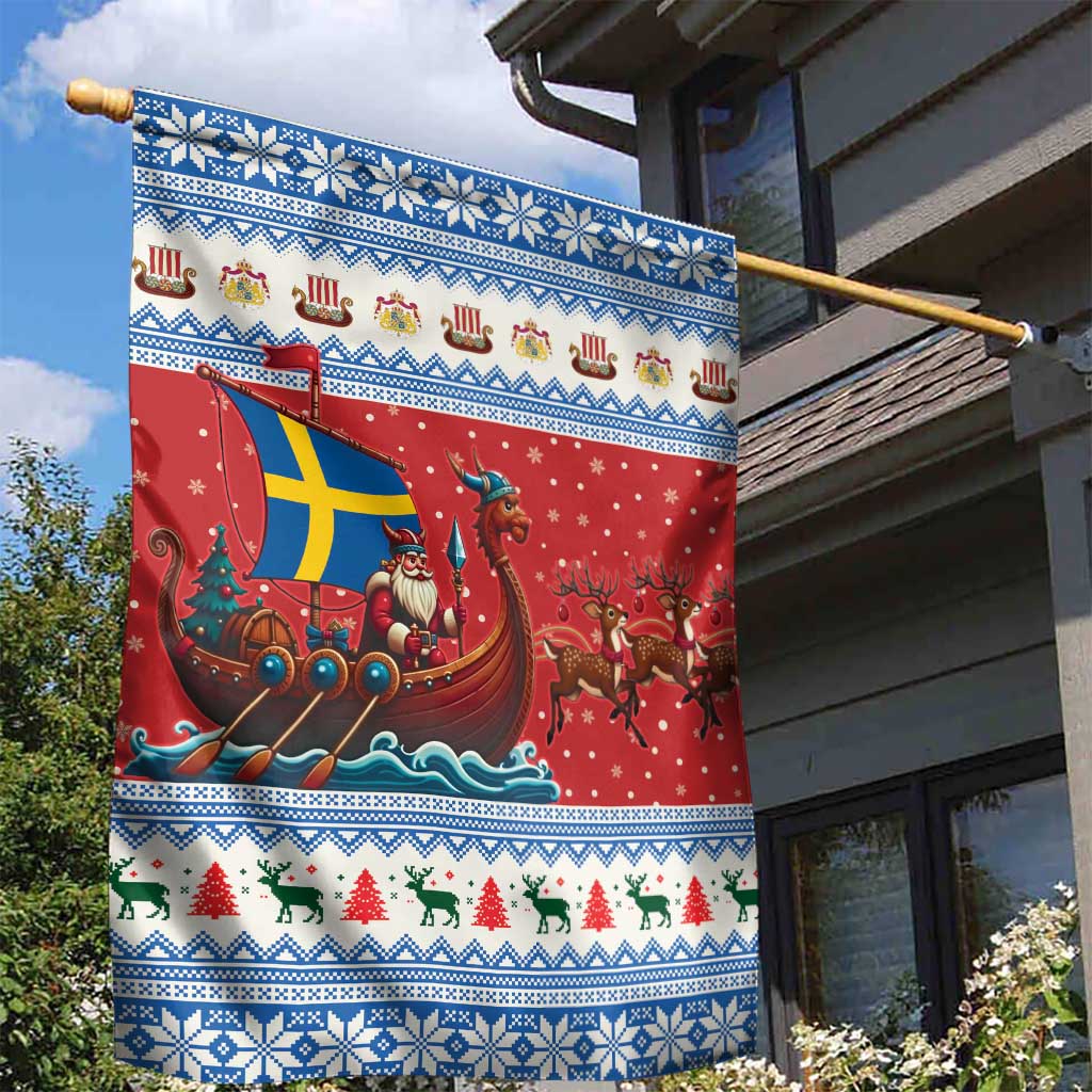 Sweden Viking Santa Christmas Garden Flag Funny Reindeer Norse Xmas - Wonder Print Shop