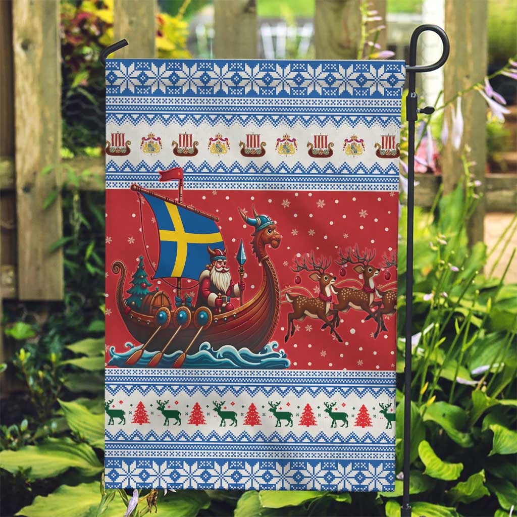 Sweden Viking Santa Christmas Garden Flag Funny Reindeer Norse Xmas - Wonder Print Shop