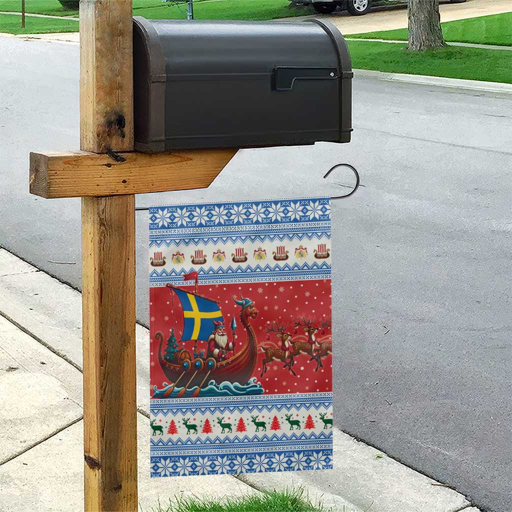Sweden Viking Santa Christmas Garden Flag Funny Reindeer Norse Xmas - Wonder Print Shop