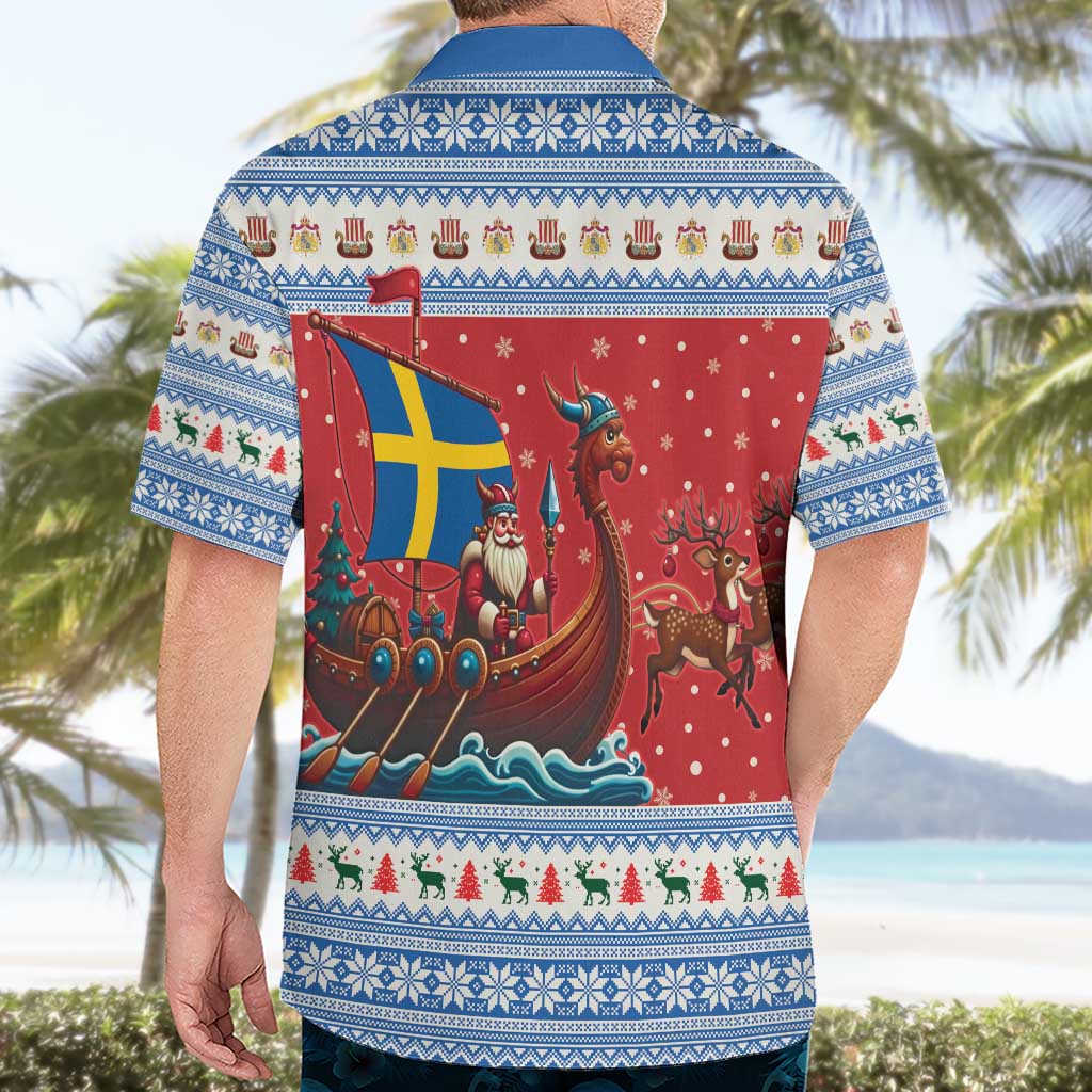 Sweden Viking Santa Christmas Hawaiian Shirt Funny Reindeer Norse Xmas - Wonder Print Shop