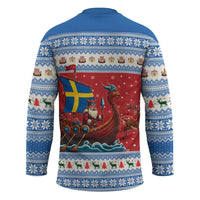 Sweden Viking Santa Christmas Hockey Jersey Funny Reindeer Norse Xmas - Wonder Print Shop