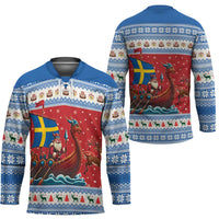 Sweden Viking Santa Christmas Hockey Jersey Funny Reindeer Norse Xmas - Wonder Print Shop