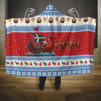 Sweden Viking Santa Christmas Hooded Blanket Funny Reindeer Norse Xmas - Wonder Print Shop