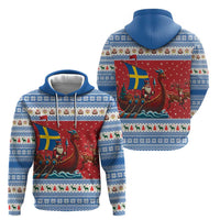 Sweden Viking Santa Christmas Hoodie Funny Reindeer Norse Xmas - Wonder Print Shop
