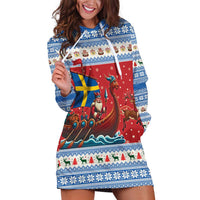 Sweden Viking Santa Christmas Hoodie Dress Funny Reindeer Norse Xmas - Wonder Print Shop