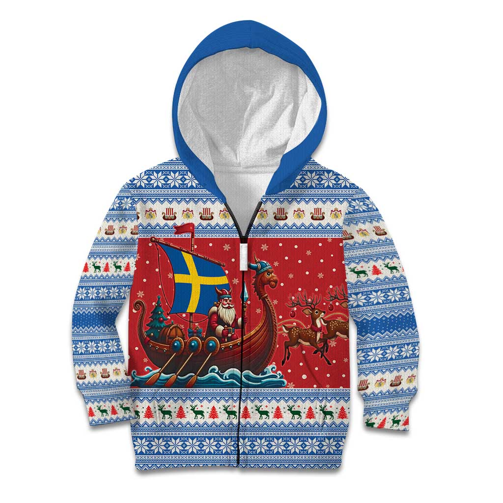 Sweden Viking Santa Christmas Kid Hoodie Funny Reindeer Norse Xmas - Wonder Print Shop