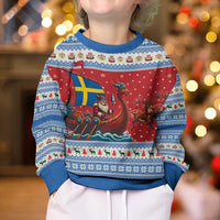 Sweden Viking Santa Christmas Kid Ugly Christmas Sweater Funny Reindeer Norse Xmas - Wonder Print Shop