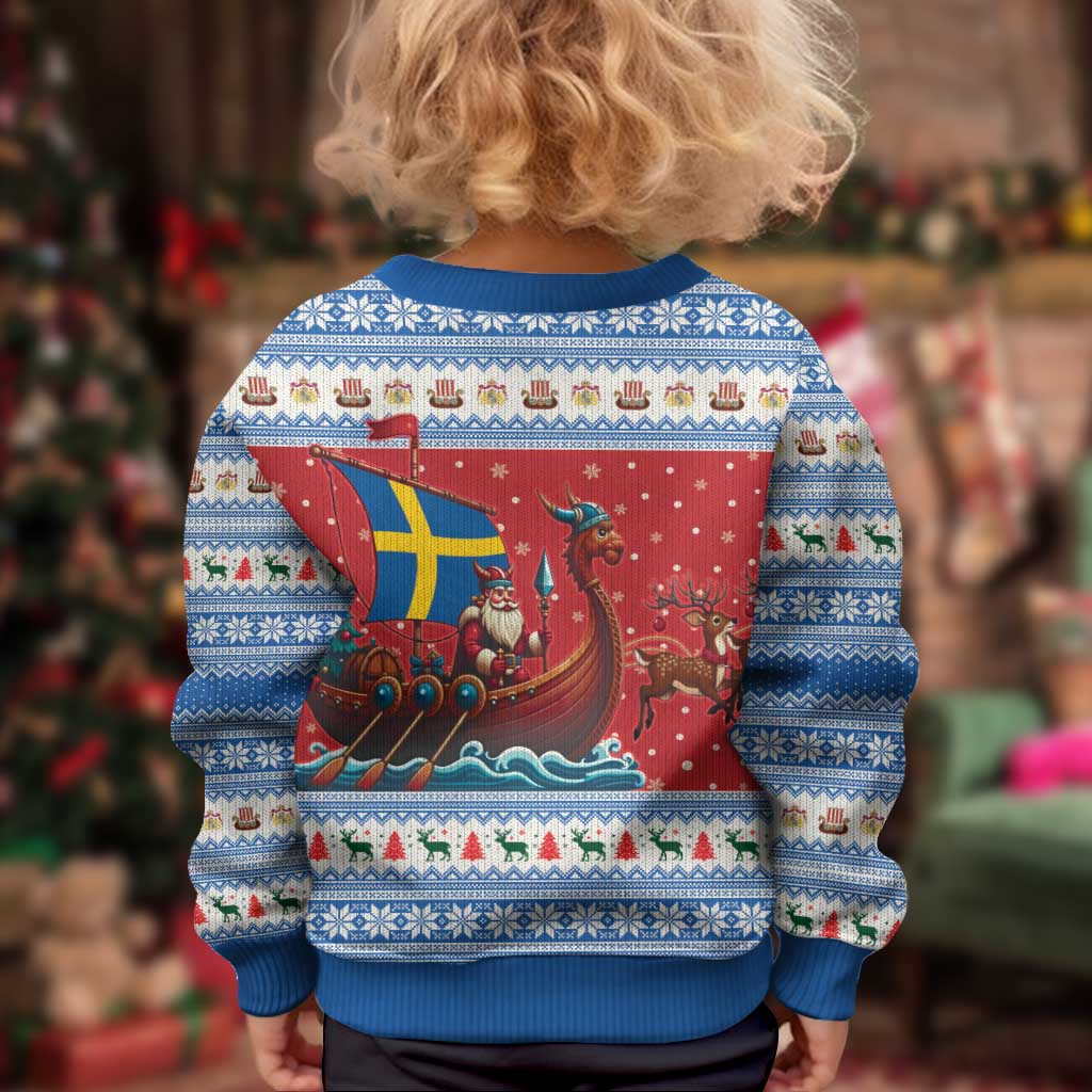 Sweden Viking Santa Christmas Kid Ugly Christmas Sweater Funny Reindeer Norse Xmas - Wonder Print Shop