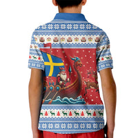 Sweden Viking Santa Christmas Kid Polo Shirt Funny Reindeer Norse Xmas - Wonder Print Shop