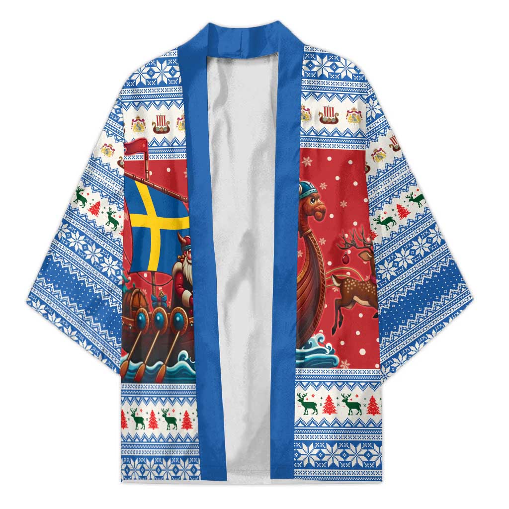 Sweden Viking Santa Christmas Kimono Funny Reindeer Norse Xmas - Wonder Print Shop