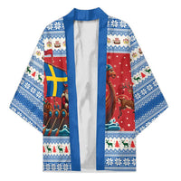 Sweden Viking Santa Christmas Kimono Funny Reindeer Norse Xmas - Wonder Print Shop