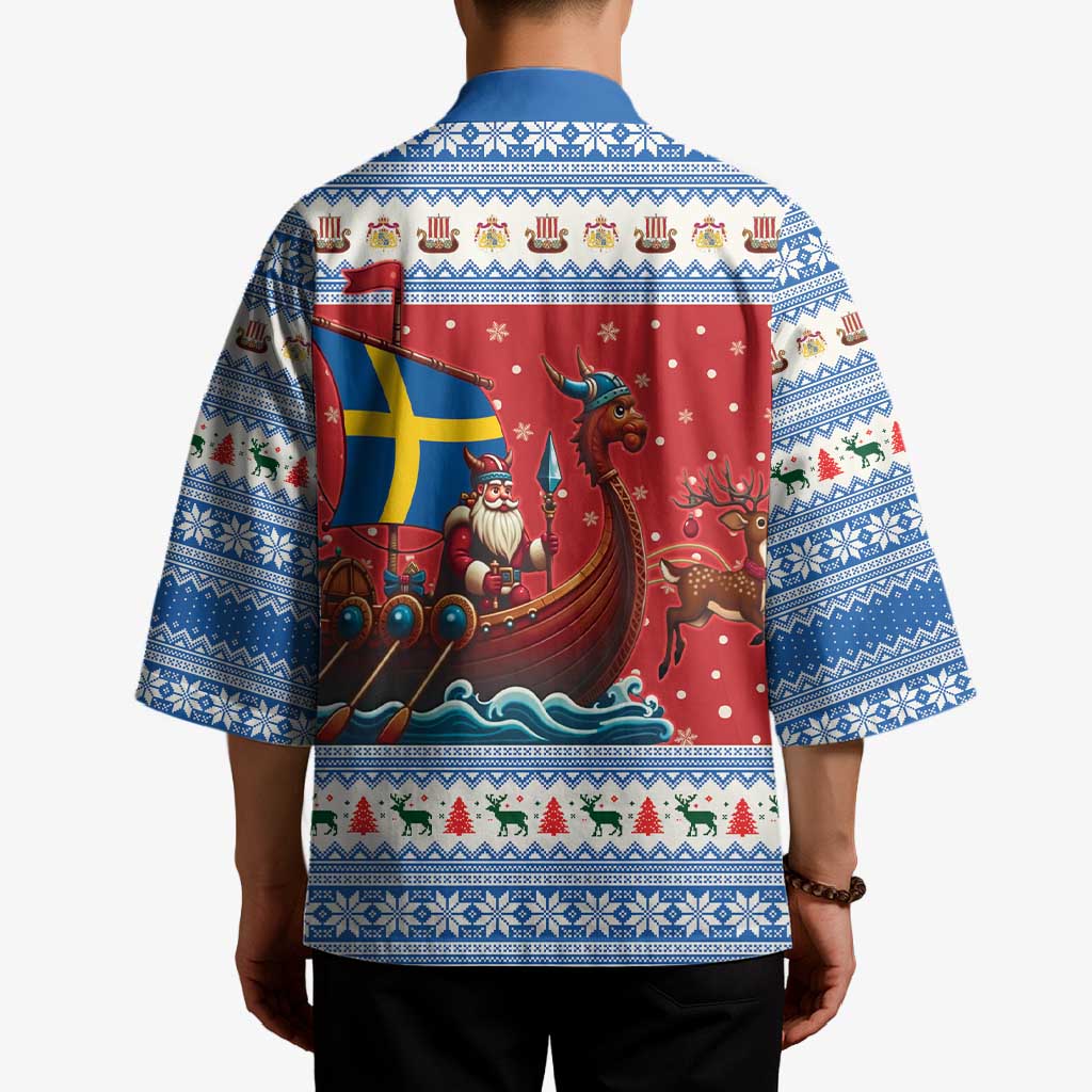 Sweden Viking Santa Christmas Kimono Funny Reindeer Norse Xmas - Wonder Print Shop