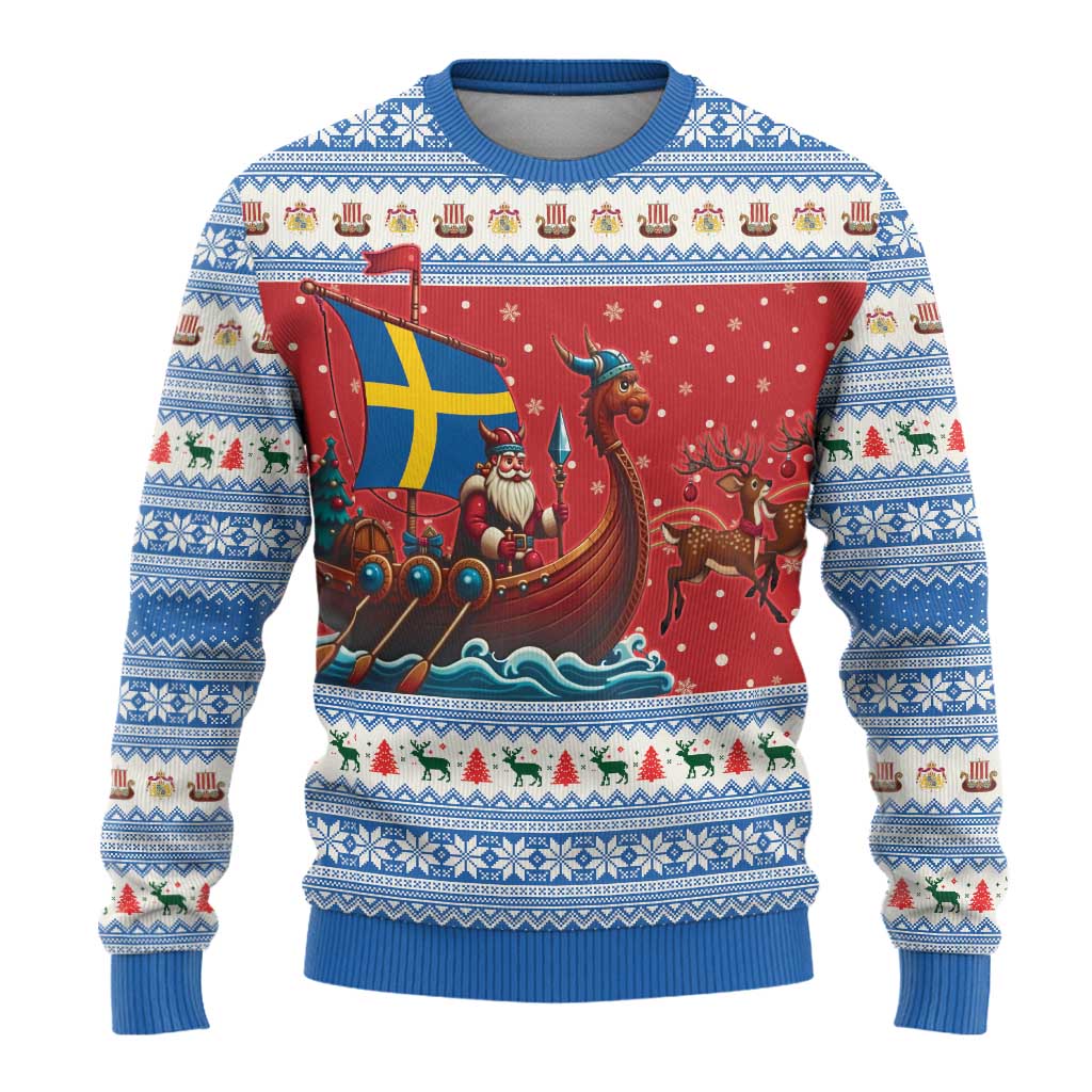 Sweden Viking Santa Christmas Ugly Christmas Sweater Funny Reindeer Norse Xmas - Wonder Print Shop