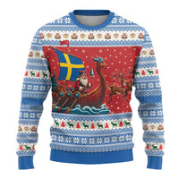 Sweden Viking Santa Christmas Ugly Christmas Sweater Funny Reindeer Norse Xmas - Wonder Print Shop