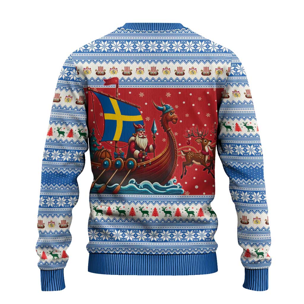 Sweden Viking Santa Christmas Ugly Christmas Sweater Funny Reindeer Norse Xmas - Wonder Print Shop