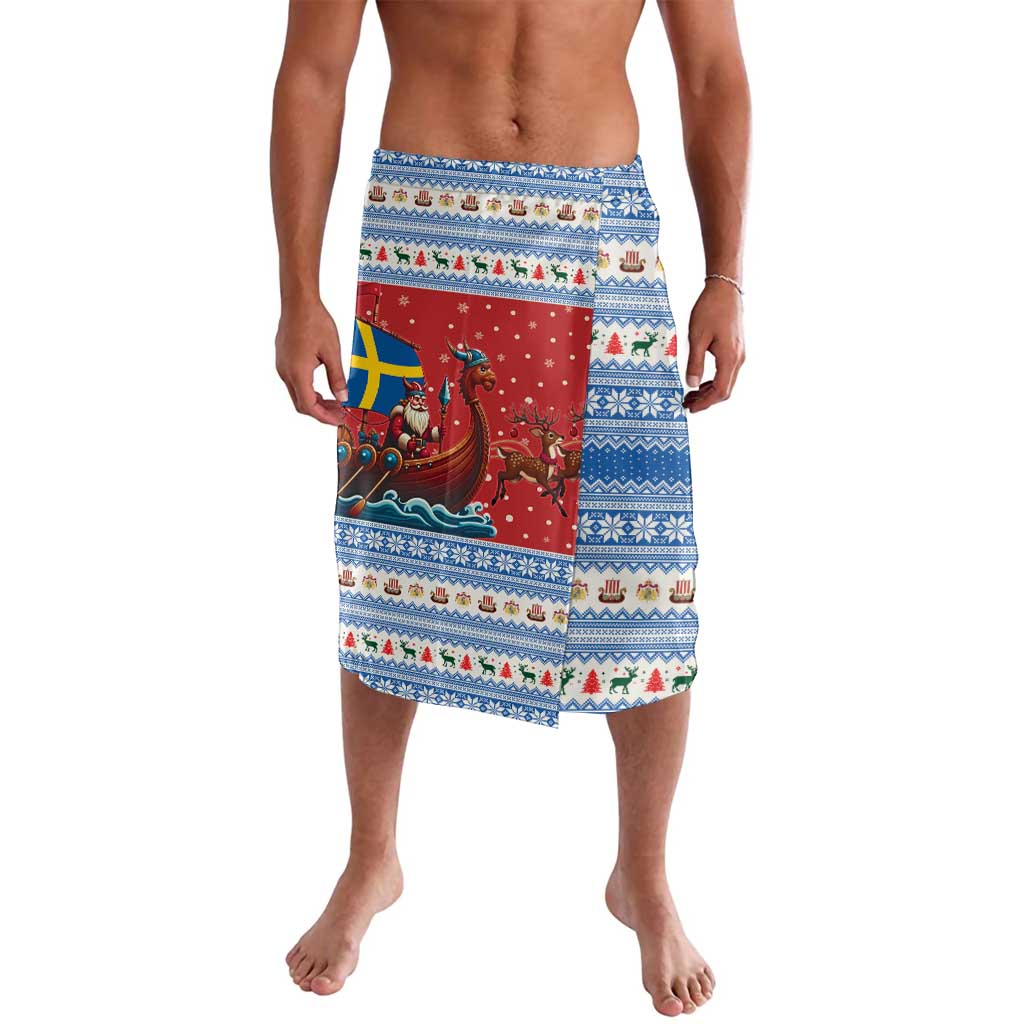 Sweden Viking Santa Christmas Lavalava Funny Reindeer Norse Xmas - Wonder Print Shop
