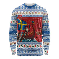 Sweden Viking Santa Christmas Long Sleeve Shirt Funny Reindeer Norse Xmas - Wonder Print Shop