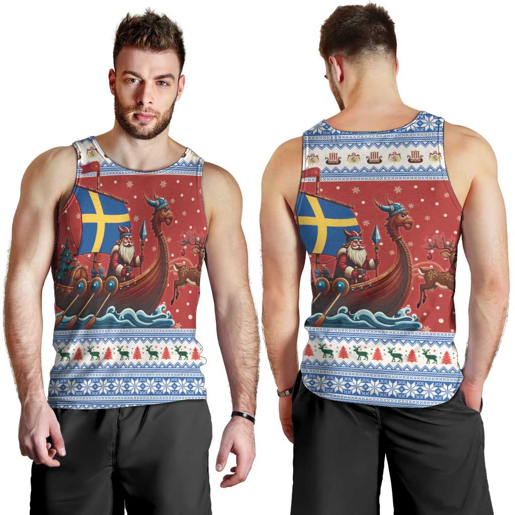Sweden Viking Santa Christmas Men Tank Top Funny Reindeer Norse Xmas - Wonder Print Shop