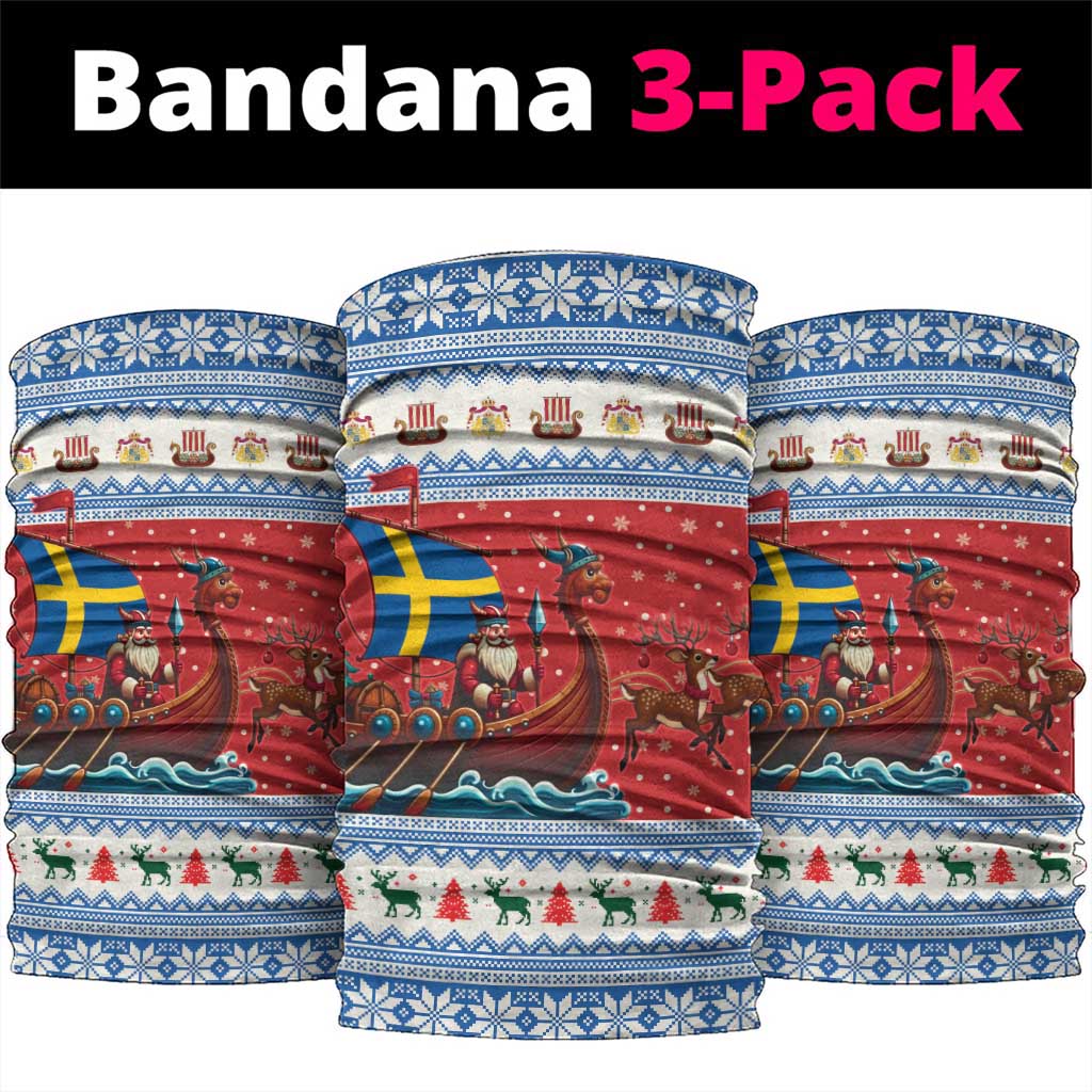 Sweden Viking Santa Christmas Neck Gaiter Funny Reindeer Norse Xmas - Wonder Print Shop