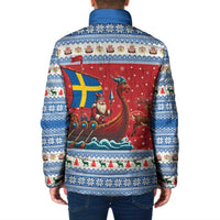 Sweden Viking Santa Christmas Padded Jacket Funny Reindeer Norse Xmas - Wonder Print Shop