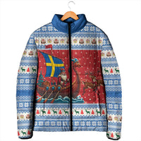 Sweden Viking Santa Christmas Padded Jacket Funny Reindeer Norse Xmas - Wonder Print Shop