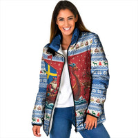 Sweden Viking Santa Christmas Padded Jacket Funny Reindeer Norse Xmas - Wonder Print Shop