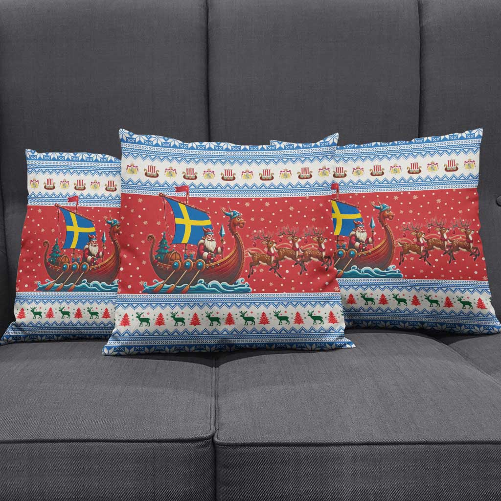 Sweden Viking Santa Christmas Pillow Cover Funny Reindeer Norse Xmas - Wonder Print Shop