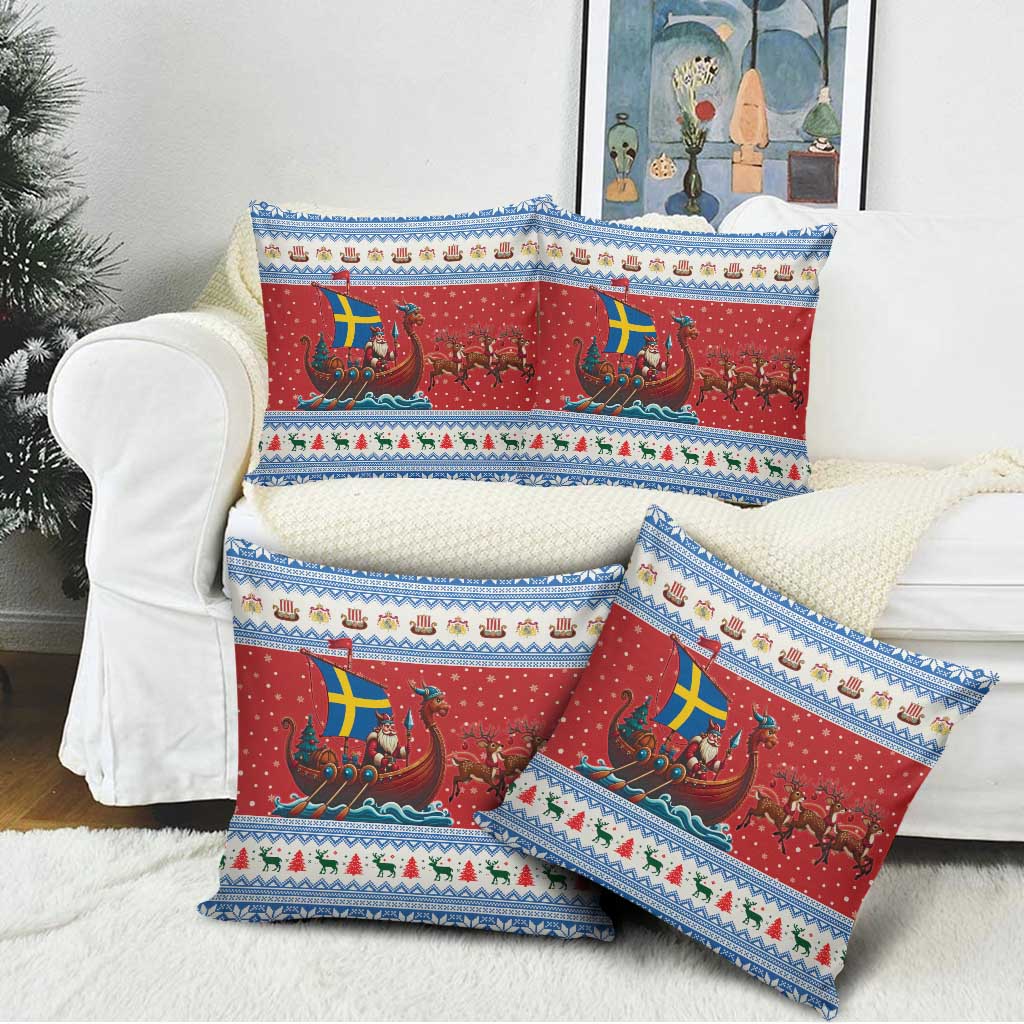 Sweden Viking Santa Christmas Pillow Cover Funny Reindeer Norse Xmas - Wonder Print Shop