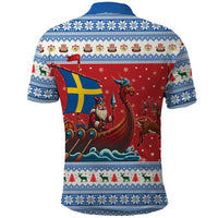 Sweden Viking Santa Christmas Polo Shirt Funny Reindeer Norse Xmas - Wonder Print Shop