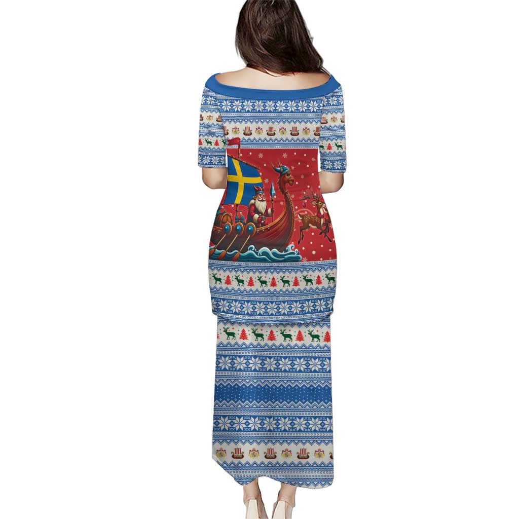 Sweden Viking Santa Christmas Puletasi Funny Reindeer Norse Xmas - Wonder Print Shop