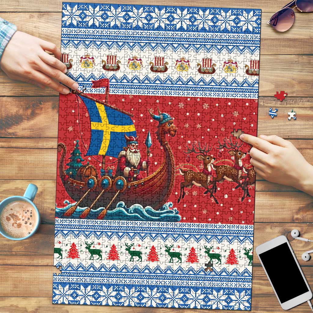 Sweden Viking Santa Christmas Puzzle Funny Reindeer Norse Xmas - Wonder Print Shop