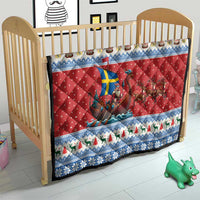 Sweden Viking Santa Christmas Quilt Funny Reindeer Norse Xmas - Wonder Print Shop