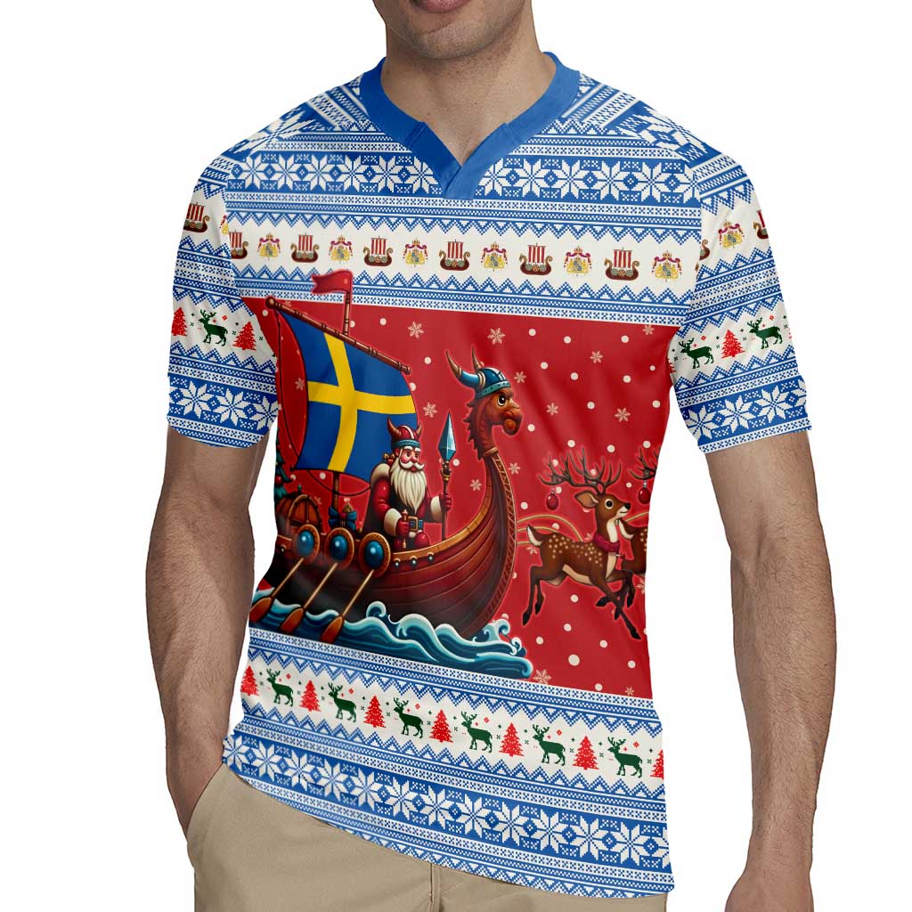Sweden Viking Santa Christmas Rugby Jersey Funny Reindeer Norse Xmas - Wonder Print Shop
