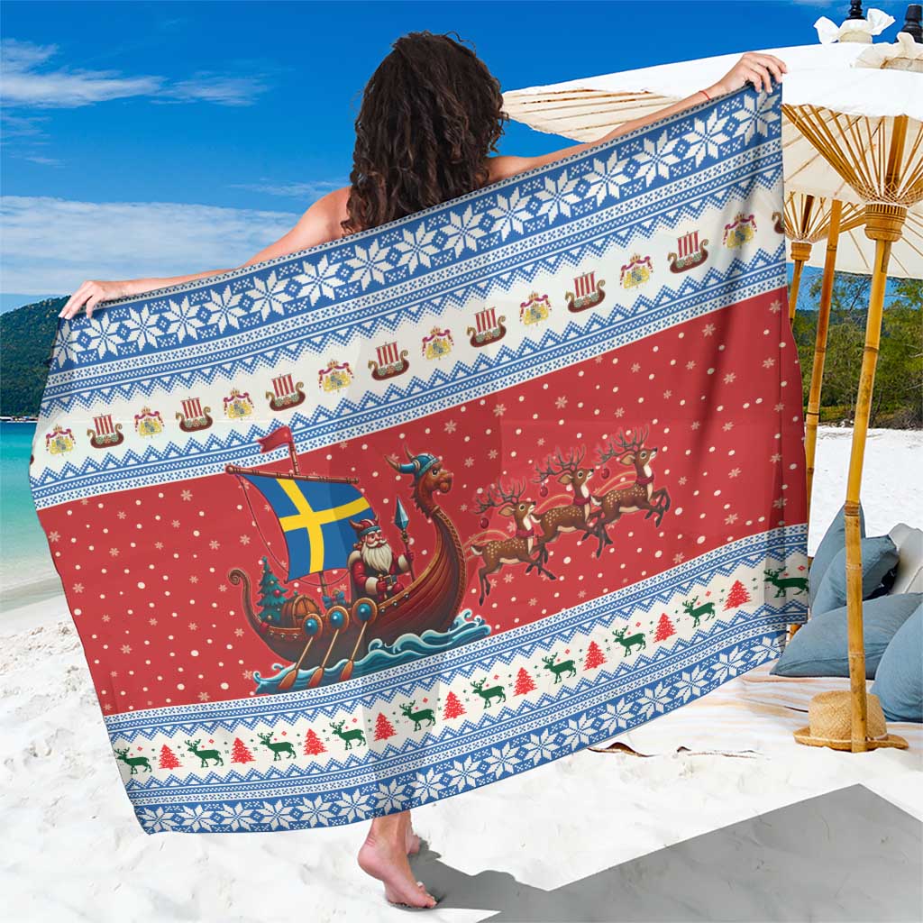 Sweden Viking Santa Christmas Sarong Funny Reindeer Norse Xmas - Wonder Print Shop